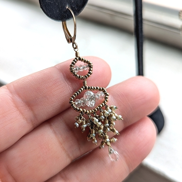 bo j.c. 14k rolled gold earrings Luxury Artisan Mini Handwired Pearls Galore 💎 - Picture 7 of 12